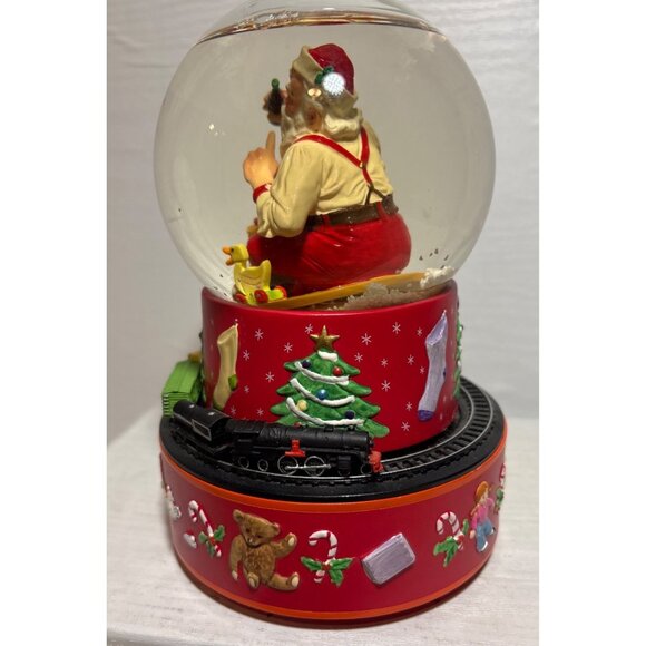 Vintage 1971 Coke Cola Santa Claus Snow Globe Musical With Working Train Xmas - Picture 6 of 12